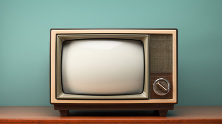 Vintage tv set retro television with empty screenの素材