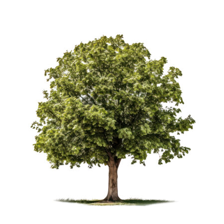 Chestnut tree isolated on white transparent background,の素材