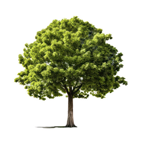 Chestnut tree isolated on white transparent background,の素材