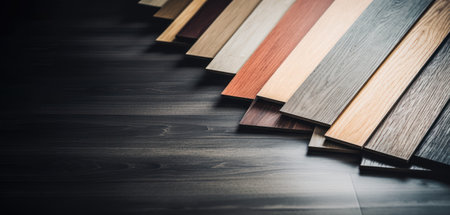 Laminate floor, Samples of wood texture parquet for flooring and interior designの素材
