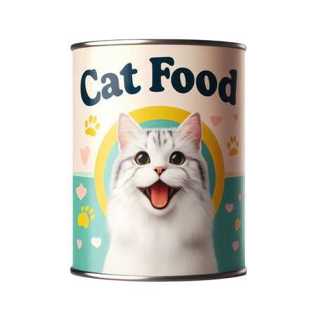 Cat food tin can product isolated on white transparent background,の素材
