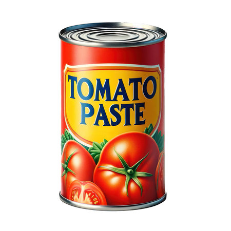 Tomato paste tin can product isolated on white transparent background,の素材