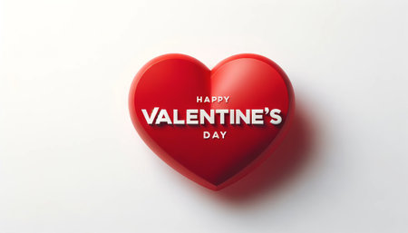 Happy Valentines day text, red heart, love conceptの素材