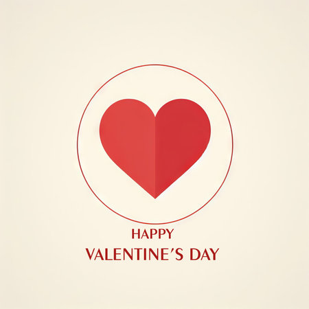 Happy Valentines day text, red heart, love conceptの素材