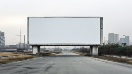 Blank billboard mockup for advertising, City buildings backgroundの素材