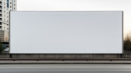 Blank billboard mockup outdoors for advertising on roadsideの素材