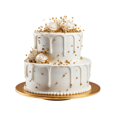 Wedding cake four-tiered isolated on white transparent backgroundの素材