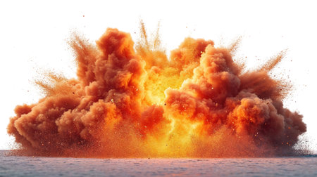 Explosion fire and flames isolated on white, transparentの素材
