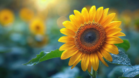 Poppies field, yellow color flowers, closeup viewの素材