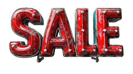 Sale text isolated on white transparent backgroundの素材