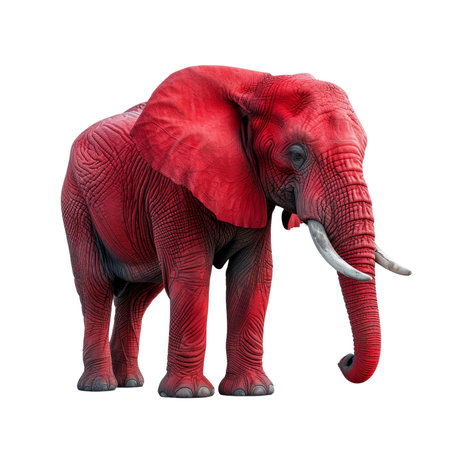 Republican red elephant isolated on white transparent, USA presidential election political party mascotの素材