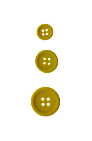 Yellow buttons isolated on white transparent, three sizesの写真素材