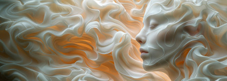 Abstract liquid fluid forms banner with vibrant colors and huesの素材