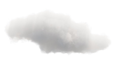 Cloud isolated on white, soft fluffy cloud, 3d renderの写真素材