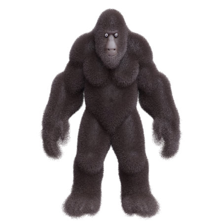 Bigfoot, sasquatch isolated on white. Large hairy mythical creature, 3d renderの写真素材