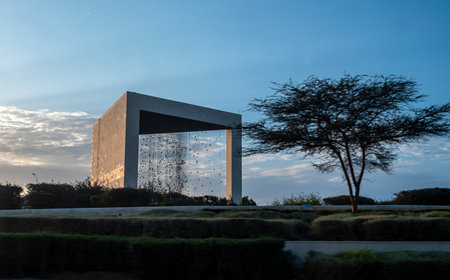 Abu Dhabi. Wahat Al Karama Memorial at sunset. United Arab Emirates.の写真素材