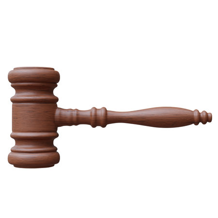 Judge gavel isolated on white. Law and auction concept, 3d renderの写真素材