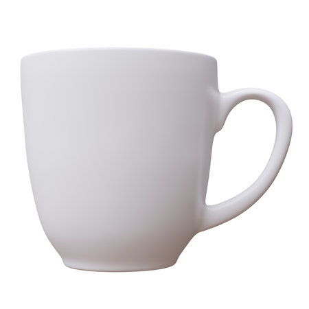 Coffee mug isolated on white. Hot beverage cup mockup, 3d renderの写真素材