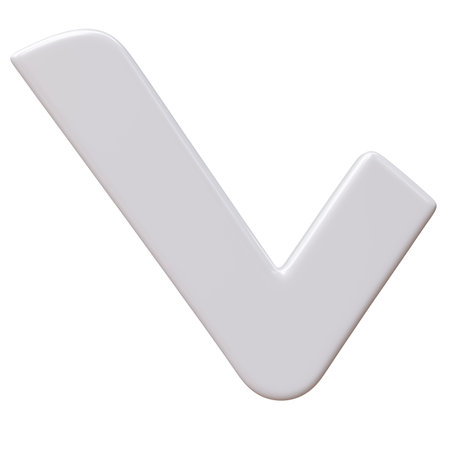 Check mark isolated on white. Cartoon style icon, 3d renderの写真素材