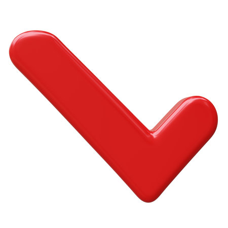Check mark isolated on white. Cartoon style icon, 3d renderの写真素材