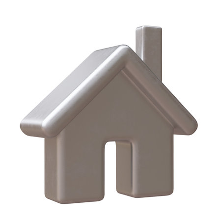 House icon isolated on white. Cartoon minimal home, 3d renderの写真素材