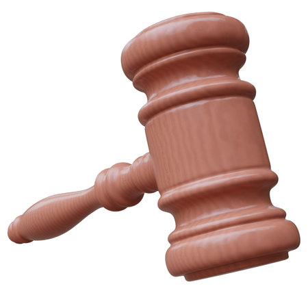 Judge gavel isolated on white. Law and auction concept, 3d renderの写真素材