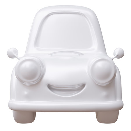 Car isolated on white. Cartoon vehicle, toy for kids, 3d renderの写真素材