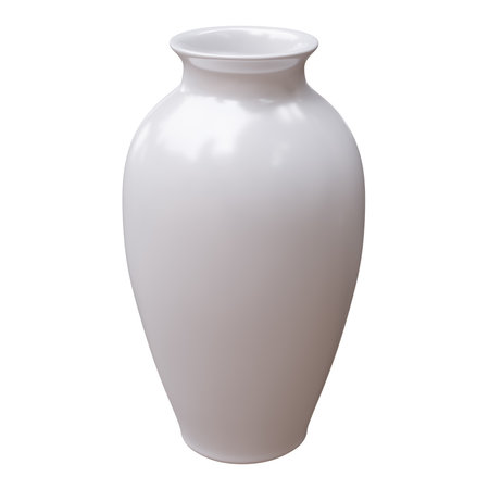 Ceramic vase isolated on white. Decoration pot for home interior design, 3d renderの写真素材