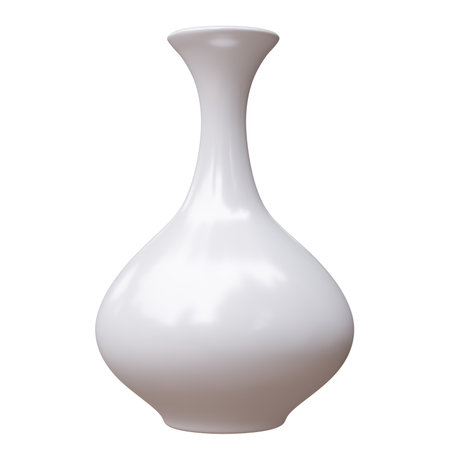 Ceramic vase isolated on white. Decoration pot for home interior design, 3d renderの写真素材