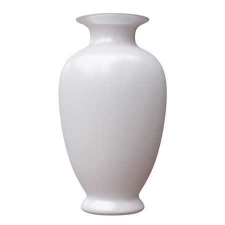 Ceramic vase isolated on white. Decoration pot for home interior design, 3d renderの写真素材