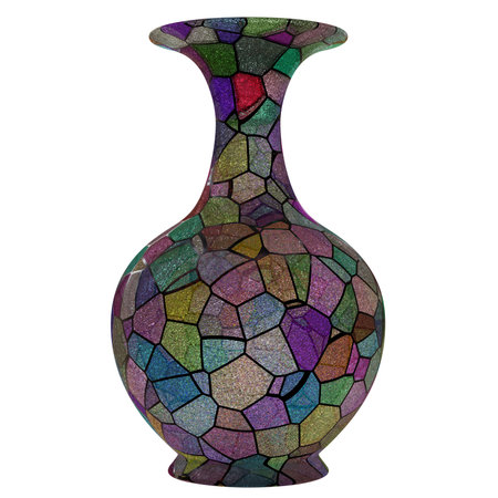Glass vase isolated on white. Decoration pot for interior design, 3d renderの写真素材