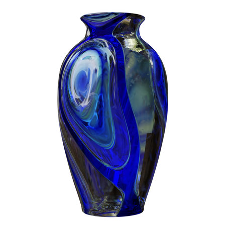 Glass vase isolated on white. Decoration pot for interior design, 3d renderの写真素材