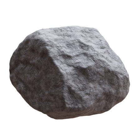 Rock isolated on white, Big stone, boulder. 3d renderの写真素材