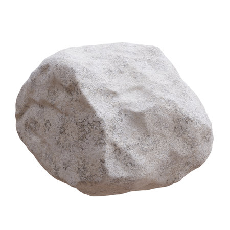 Rock isolated on white, Big stone, boulder. 3d renderの写真素材