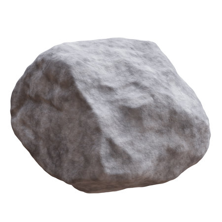 Rock isolated on white, Big stone, boulder. 3d renderの写真素材