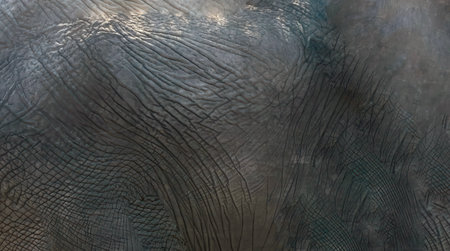 Elephant skin texture. African wild animal grey black leather closeup viewの写真素材