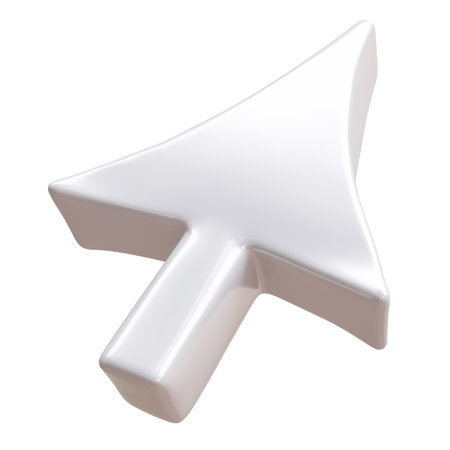 Mouse cursor arrow isolated on white, Computer click pointer icon, 3d renderの写真素材