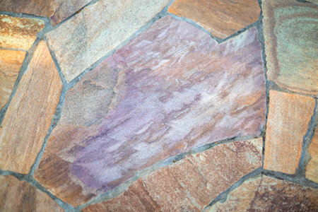 Colorful stone pavement texture, mosaic backgroundの写真素材