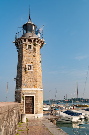 Old Lighthouse in the portの写真素材