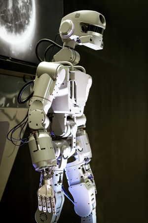 Close-up model of cyborg robot