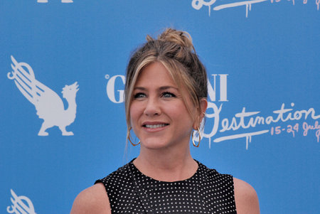 Giffoni Valle Piana, Sa, Italy - July 23, 2016: Jennifer Aniston at the Giffoni Film Festival 2016 - on July 23, 2016 in Giffoni Valle Piana, Italyのeditorial素材