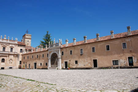 Perspective of the Padula Charterhouse. Campania. Italy.の写真素材