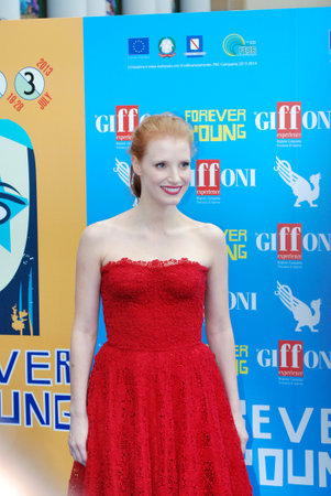 Giffoni Valle Piana, Sa, Italy - July 21, 2013 : Jessica Chastain at Giffoni Film Festival 2013 - on July 21, 2013 in Giffoni Valle Piana, Italyのeditorial素材