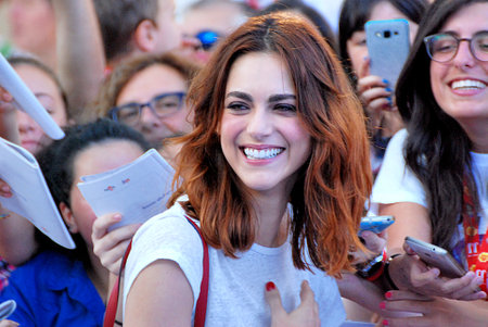 Giffoni Valle Piana, Sa, Italy - July 19, 2016: Miriam Leone at Giffoni Film Festival 2016 - on July 19, 2016 in Giffoni Valle Piana, Italyのeditorial素材