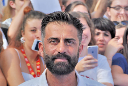 Giffoni Valle Piana, Sa, Italy - July 23, 2016 : Simone Montedoro at Giffoni Film Festival 2016 - on July 23, 2016 in Giffoni Valle Piana, Italyのeditorial素材