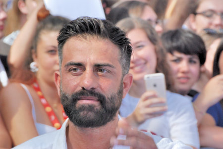 Giffoni Valle Piana, Sa, Italy - July 23, 2016 : Simone Montedoro at Giffoni Film Festival 2016 - on July 23, 2016 in Giffoni Valle Piana, Italyのeditorial素材