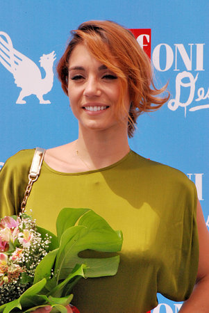 Giffoni Valle Piana, Sa, Italy - July 17, 2016 : Cristiana Dell'Anna at Giffoni Film Festival 2016 - on July 17, 2016 in Giffoni Valle Piana, Italyのeditorial素材