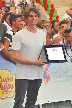 Giffoni Valle Piana, Sa, Italy - July 18, 2015 : Angelo Duro at Giffoni Film Festival 2015 - on July 18, 2015 in Giffoni Valle Piana, Italyのeditorial素材
