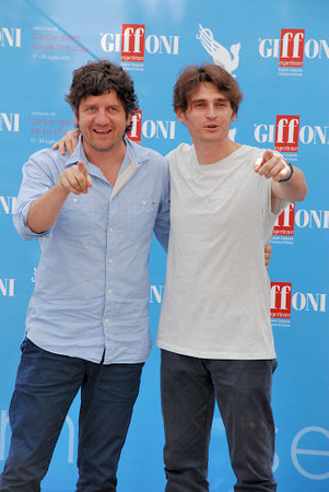 Giffoni Valle Piana, Sa, Italy - July 18, 2015 : Fabio De Luigi and Angelo Duro at Giffoni Film Festival 2015 - on July 18, 2015 in Giffoni Valle Piana, Italyのeditorial素材