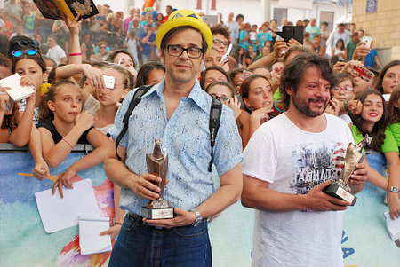Giffoni Valle Piana, Sa, Italy - July 19, 2015 : Lillo & Greg at Giffoni Film Festival 2015 - on July 19, 2015 in Giffoni Valle Piana, Italyのeditorial素材